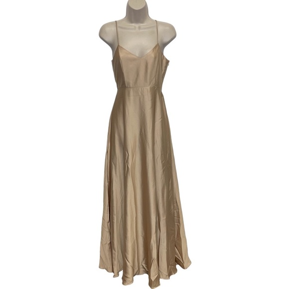 Show me your Mumu faith maxi dress Champagne bridesmaid XS - Picture 2 of 8